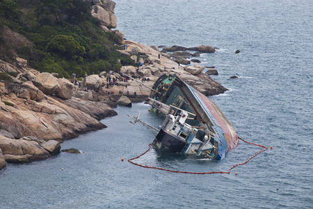 Shipwreck in Cheung Chau, Hong Kong