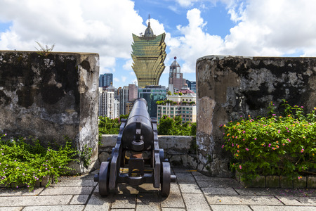 Cannons line the fortress walls, Macauのeditorial素材