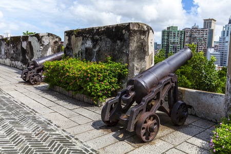 Cannons line the fortress walls, Macauのeditorial素材