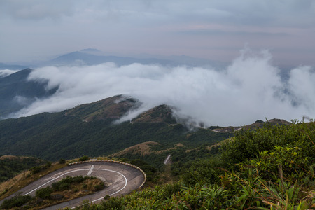 Waves of Fog in Tai Mo Shanの写真素材