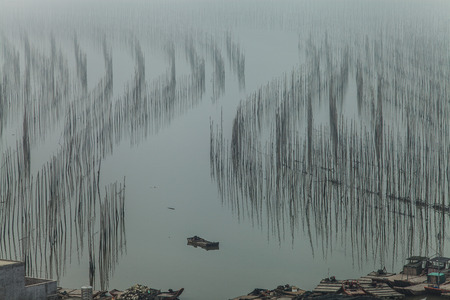 fishing village at Xiapuの写真素材