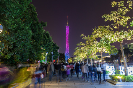 Guangzhou City night viewのeditorial素材