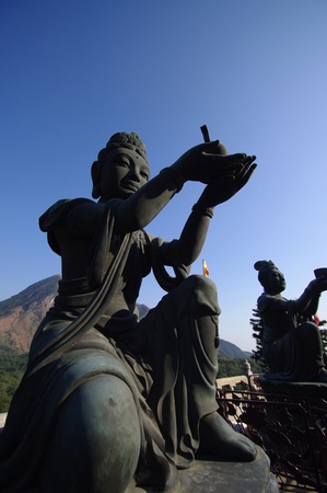 buddha on lantau island in hong kongの写真素材