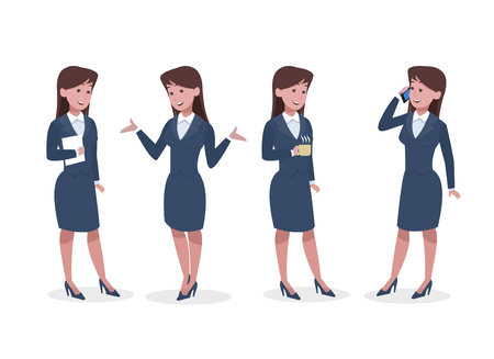 business woman in office vector illustrationのイラスト素材