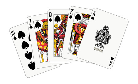 Royal flush spade detailed illustration 