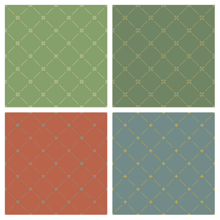Four different classical style backgrounds seamless patternのイラスト素材