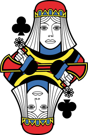 Stylized Queen of Clubs no cardのイラスト素材