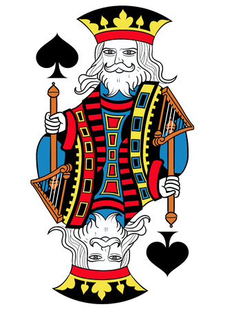 King of spades without card frame. Design inspired by french tradition.のイラスト素材