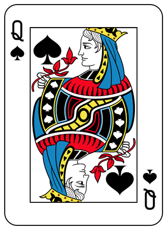 Queen of spades playingcard inspired by french traditionのイラスト素材