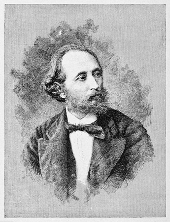 Old engraved portrait of Alberto Mario, Italian patriot and politician and journalist.の写真素材