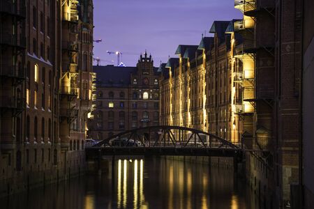 Hamburg - View to historic Buildings at Harbour City of Hamburg, Germany, Hamburg, 04.08.2014のeditorial素材