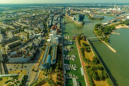 Duesseldorf - Panorama of Media Harbour, North Rhine Westphalia, Germany, Duesseldorf, 22.09.2016のeditorial素材