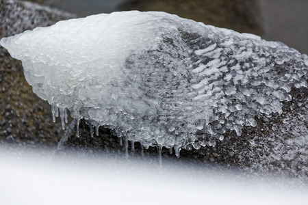 Ice made from Wind River in winterの写真素材