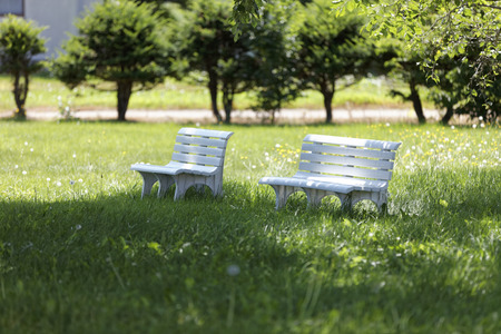 The park benchの写真素材