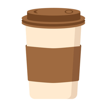 Delicious coffee paper cup icon. Drink vector illustration designのイラスト素材