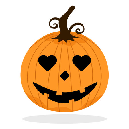 Vector illustration of a cute Halloween pumpkin with a big smiling mouth. Funny and spooky jack o lantern design for fall holidays, decorations, and festive greeting cards.のイラスト素材