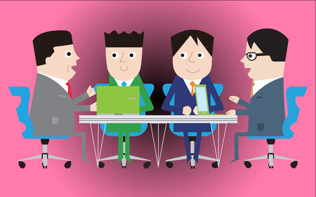 Meeting Character, An IT meeting of Professionalsのイラスト素材
