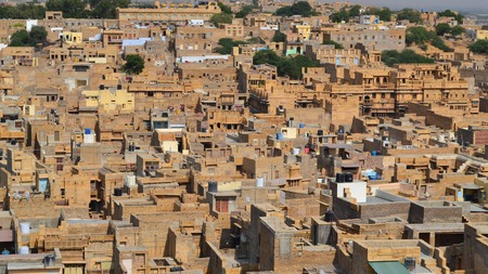 Cityscape with common colour buildings のeditorial素材