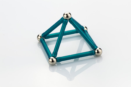 construction game geometric shapes isolated on whiteの写真素材