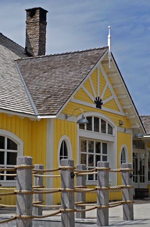 Resort architecture typical of cottage country in Ontarioの写真素材