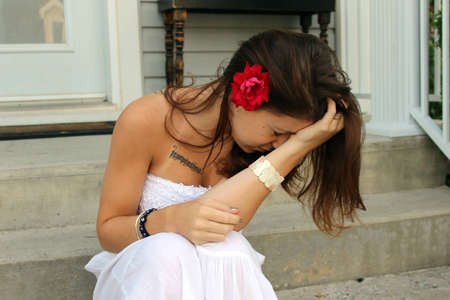 sad young womanの写真素材