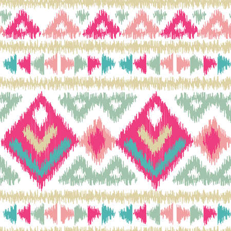 Ikat pattern seamless.Triangle concept.background.Embroidery design.Indian tribe.Boho style.Image for clothing,wallpaper,carpet,fabric,print.Vector.Illustration.のイラスト素材