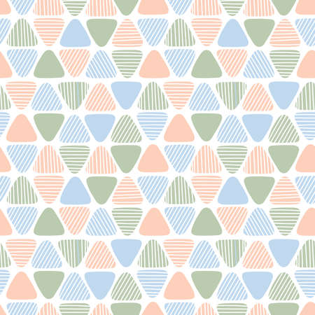 Vector illustration of seamless pattern various triangle and line background.Hand drawn...