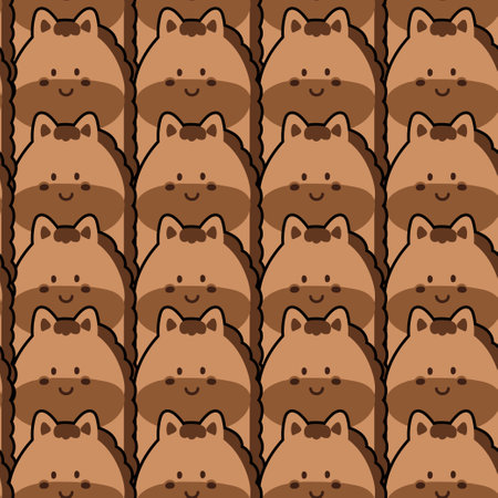 Repeat.Seamless pattern of cute face horse background. Farm animal character cartoon.のイラスト素材