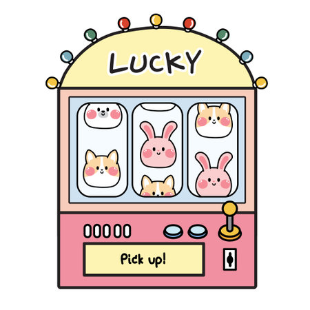 Cute sloth machine with animal face icon.Casino.Game center shop.のイラスト素材