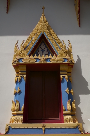 windows in buddhist templeの写真素材