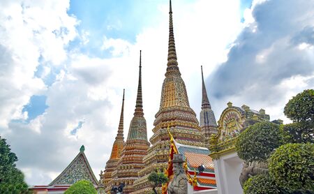 Stupa/Chedi/Apex, Buddhist Temple, Bangkok, Thailand.の写真素材