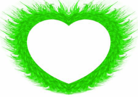 Green Coloured Heart Frameのイラスト素材