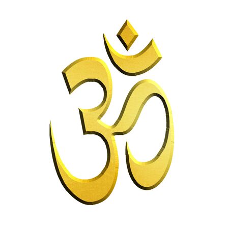 Shiny Gold Hindu AUM symbol