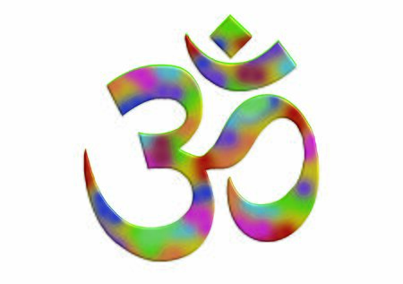 Rainbow Multi coloured Hindu AUM symbol