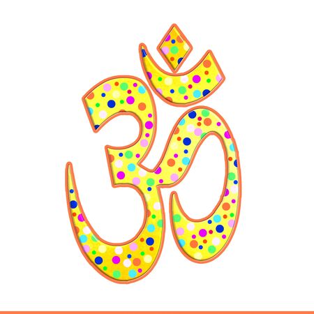 Polka dot coloured Hindu AUM symbol