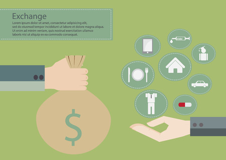 Exchange marketing concept cartoon vectorのイラスト素材