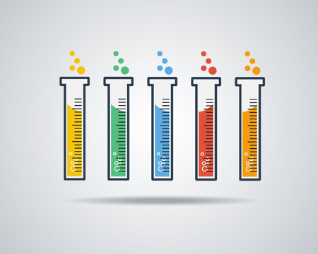 Colorful Laboratory Glass Lab Flask Icon Symbol Setのイラスト素材