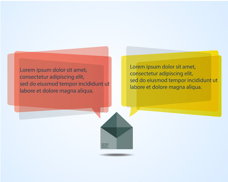 Envelope Icon Symbol with Colorful Speach Bubbleのイラスト素材