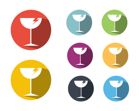 Flat Broken Glass Icon Symbol Vectorのイラスト素材