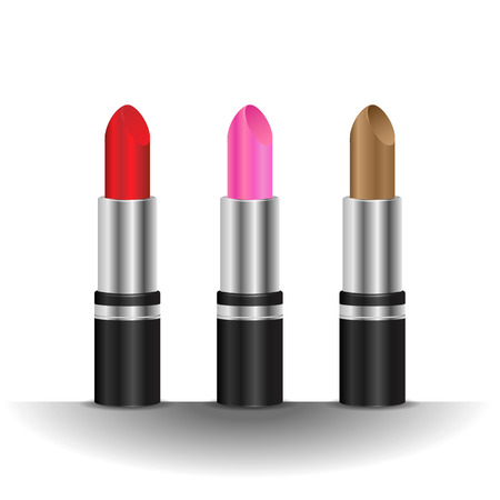 Colorful Lipstick on White Background Vectorのイラスト素材