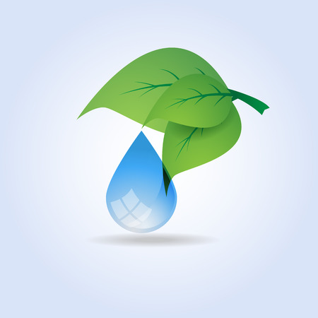 Leaf and Water Drop Symbol Vectorのイラスト素材
