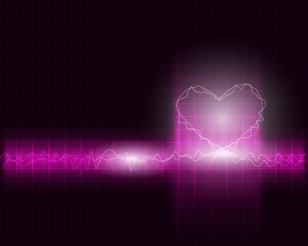 abstract wave frequency with heart shape background vector illustrationのイラスト素材
