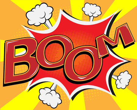 BOOM comic speech bubble, pop art cartoon vectorのイラスト素材