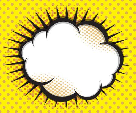 Speech Bubble Pop art,Comic Book Background On Yellow Background Vector Illustrationのイラスト素材