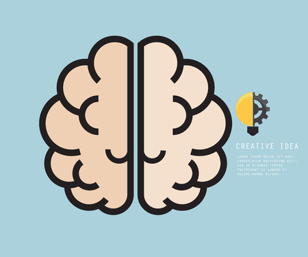 Brain Flat Design, Creative Idea Concept Vector Illustrationのイラスト素材