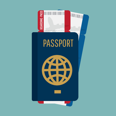 passport with boarding pass vector illustrationのイラスト素材