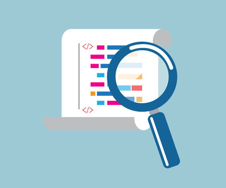 magnifying glass with program coding vector illustrationのイラスト素材