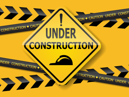 Under construction sign label design template illustration.のイラスト素材