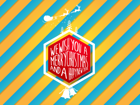 illustration of merry christmas and happy new year vector backgroundのイラスト素材