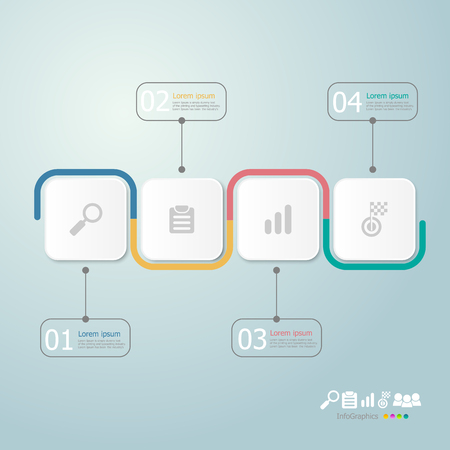 illustration of timeline infographics 4 steps for business presentation vector backgroundのイラスト素材